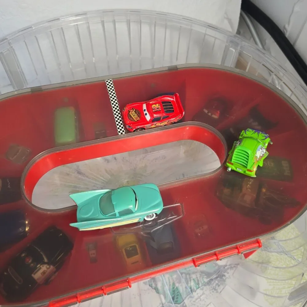 Disney Pixar Cars Race Case Track Storage Carry Case and Cars 2006